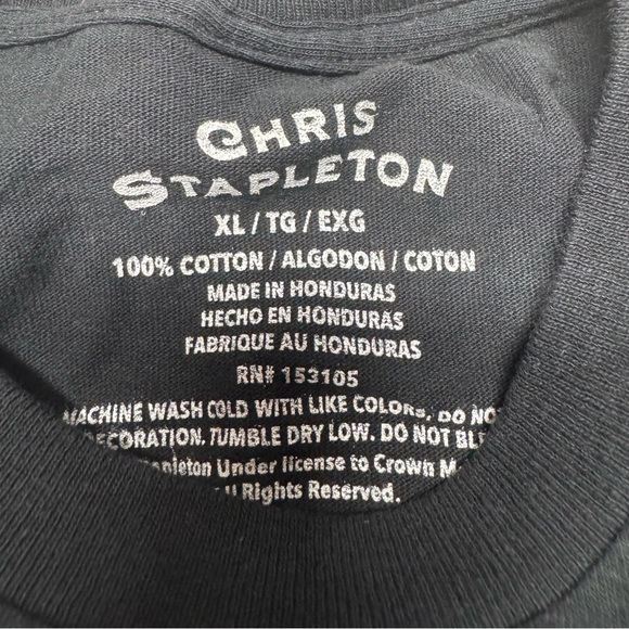 Chris Stapleton Embellished Short Sleeve Cropped Graphic Tee - NWOT - Picture 8 of 11